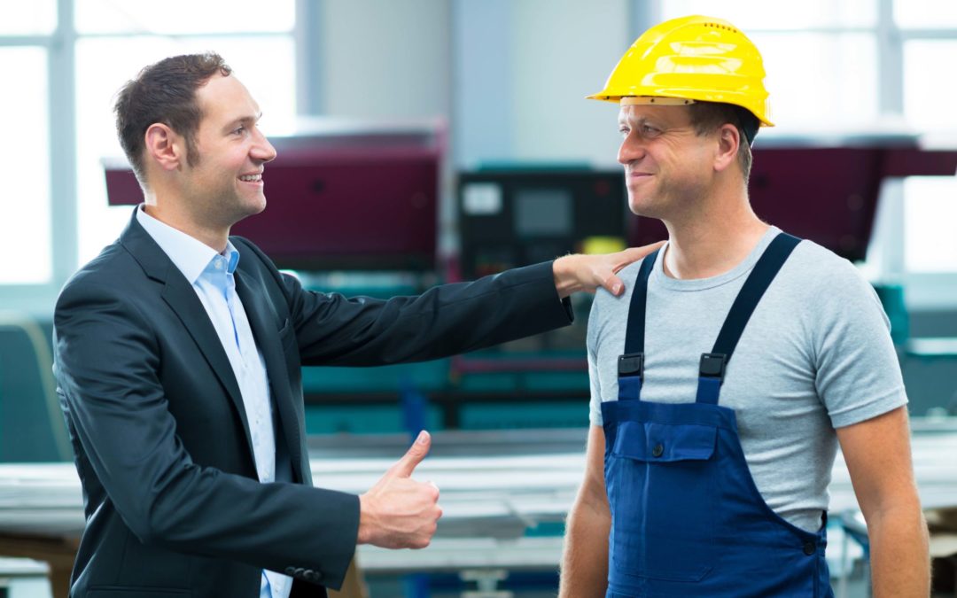 happy boss and employee